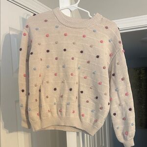 H&M Cream Sweater with Colorful Dots